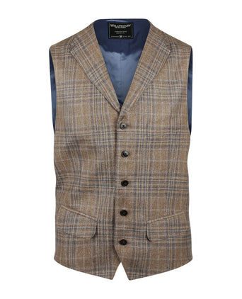 Gilet zijde met wol mix | Bruin