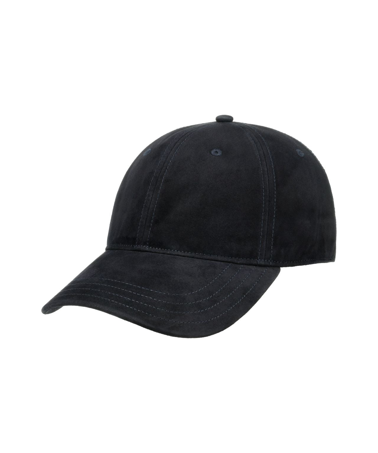 Baseballkappe aus Ziegenveloursleder | Marineblau