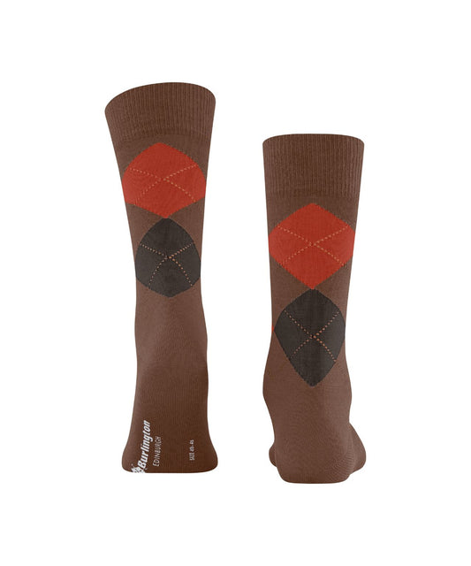 Edinburgh Sok | Brown/Red diamond check