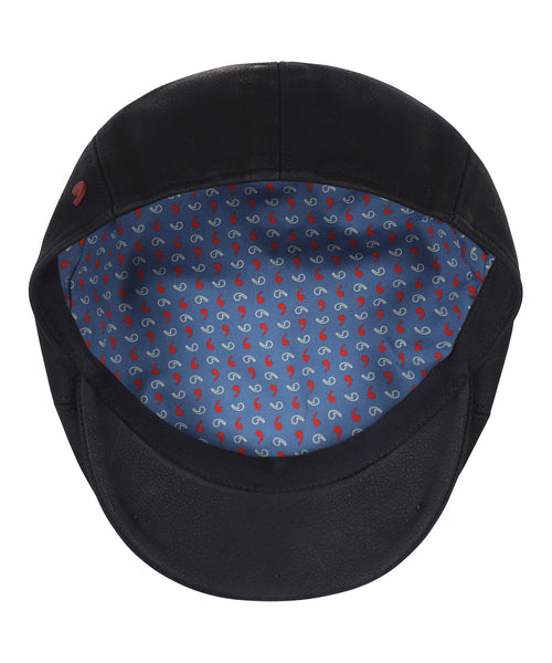 Ballon Cap Leer | Navy Blauw