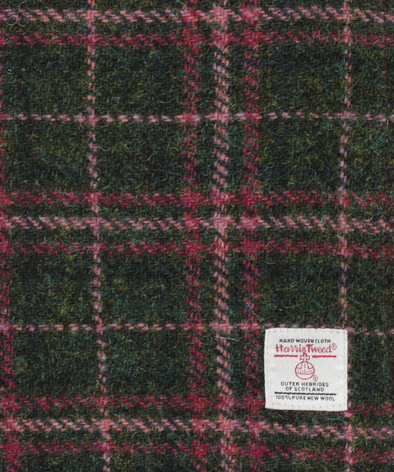 Harris Tweed Scarf | Donker Groen Roze