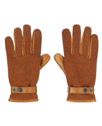 Handschoen Wol met Leer Rally | Bruin