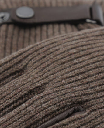 Handschoen Wol met Leer Rally | Bruin