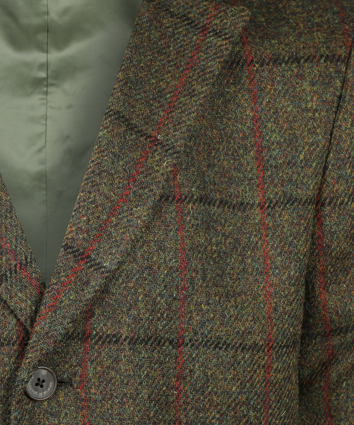 Jas Barney | Groen melange met rode ruit