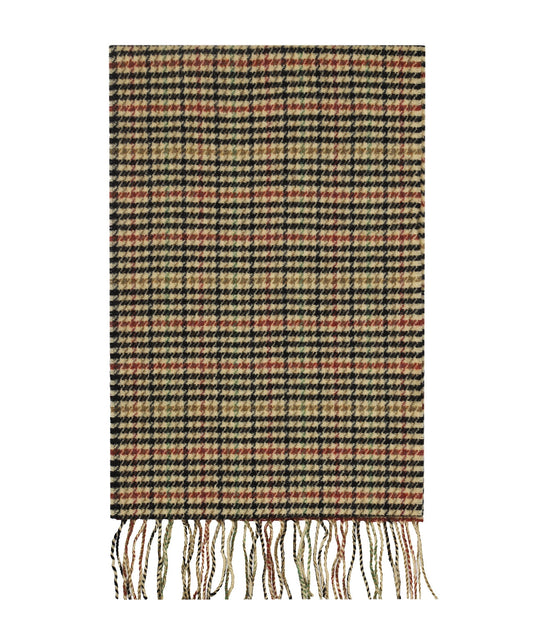 Lamswollen Sjaal | Beige Houndstooth