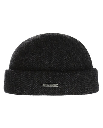 Stetson Docker Wool Herringbone | Zwart