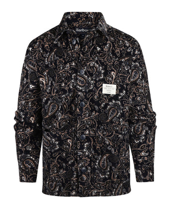 Barbour Brignall Printed Corduroy Overshirt | Navy Blauw