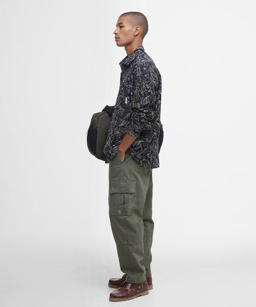 Barbour Brignall Printed Corduroy Overshirt | Navy Blauw