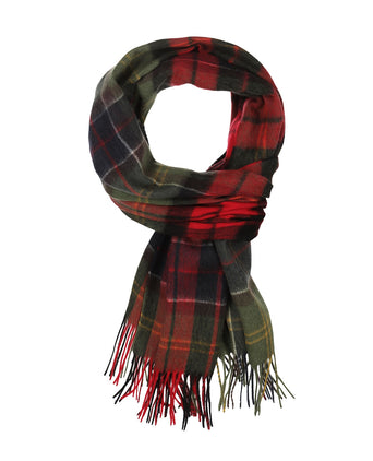 Barbour Brack Patchwork Tartan Scarf | Rood