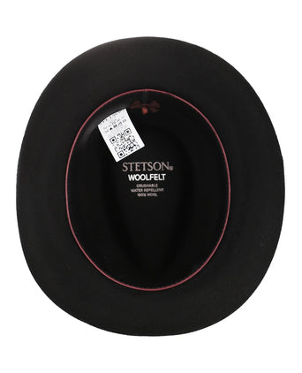 Stetson Fedora Woolfelt Suede | Zwart