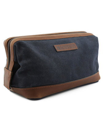 Canvas Gladstone Washbag | Navy Blauw