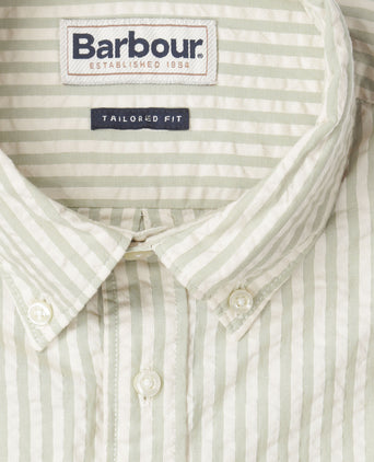Barbour Cresswell Seersucker Overhemd Korte Mouw | Groen