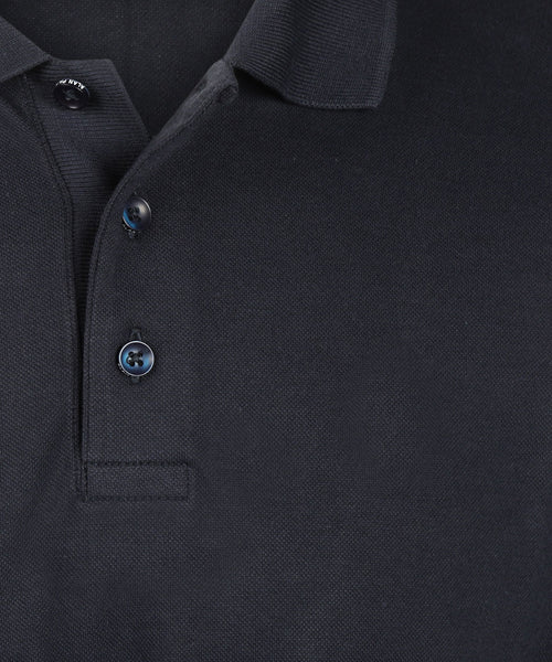 Reed Polo Lange Mouw | Navy Blauw