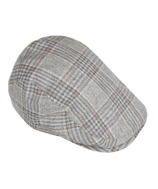 Klassieke Cap 72% Zijde 28% Wol | Beige Bruin Ruit