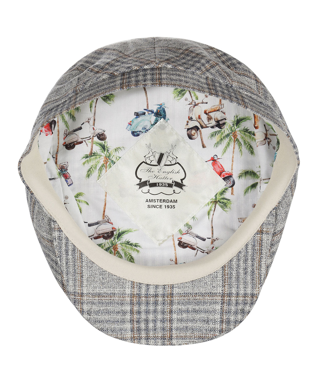 Klassieke Cap 72% Zijde 28% Wol | Beige Bruin Ruit