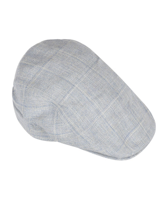 Klassieke Cap 85% Viscose 15% Linnen | Licht Blauw Ruit