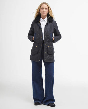 Barbour Bower Wax Jacket Dames | Navy Blauw