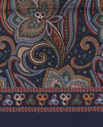 Sjaal Zijde/Wol | Blauw