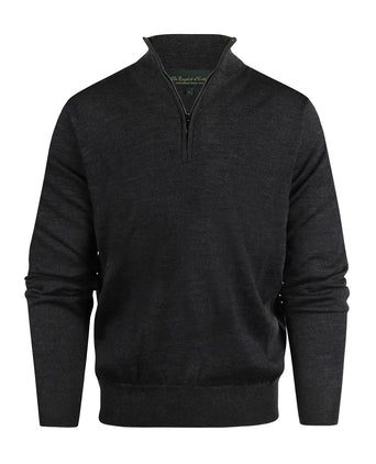 Pullover Merinowol ritskraag | Charcoal