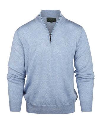 Pullover Merinowol ritskraag | Licht Blauw