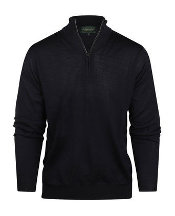 Pullover Merinowol ritskraag | Navy