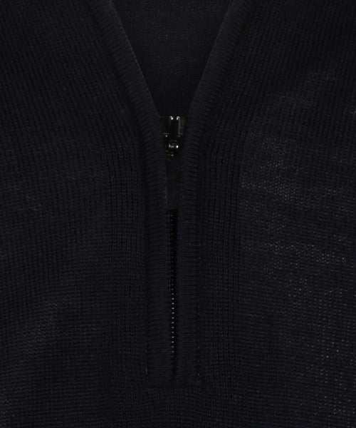 Pullover Merinowol ritskraag | Navy