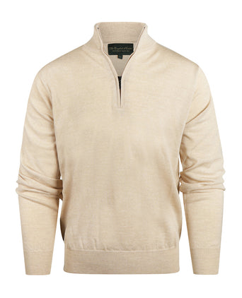 Pullover Merinowol ritskraag | Beige