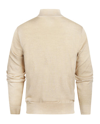 Pullover Merinowol ritskraag | Beige