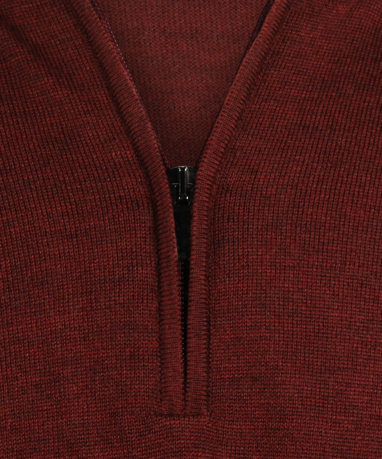Merinowollpullover mit Reißverschlusskragen | Bordeaux