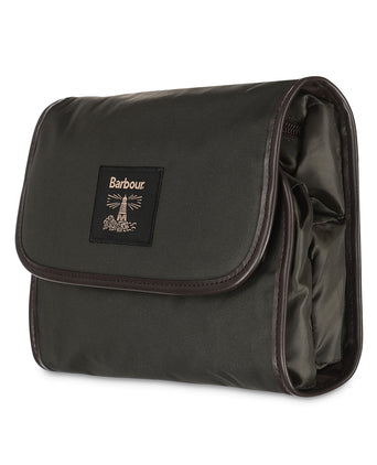 Barbour Wax Hanging Washbag | Groen