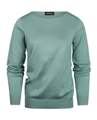 Basic dames pullover katoenmix | Groen