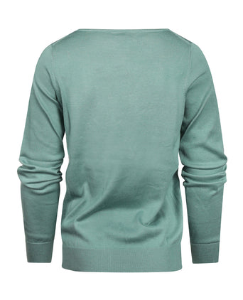 Basic dames pullover katoenmix | Groen