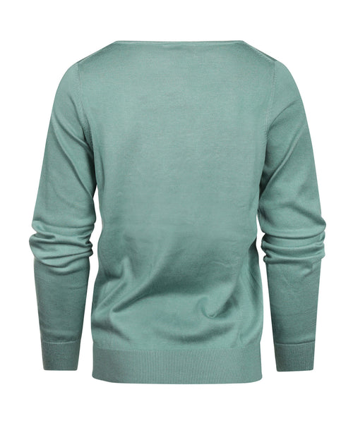 Basic dames pullover katoenmix | Groen