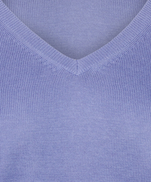 Basic Dames V-hals Pullover Katoenmix | Paars