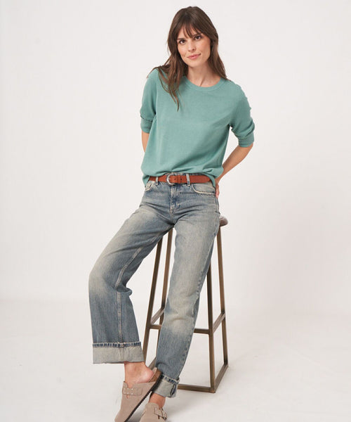 Basic Dames Pullovers korte mouwen | Groen