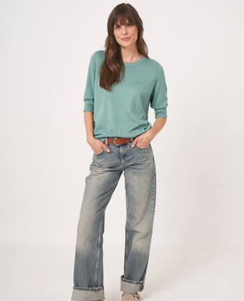 Basic Dames Pullovers korte mouwen | Groen