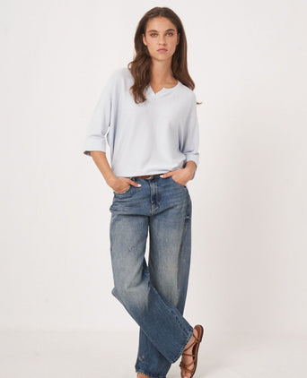 Losvallende Batwing Dames Pullover | Blauw