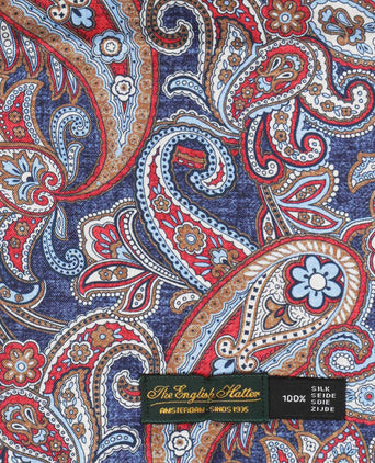 Zijden Sjaal met Paisleyprint | Blauw