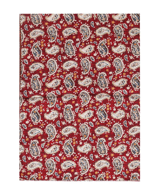 Sjaal 100% Zijde | Rood Paisley