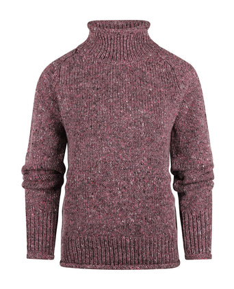 Fisherman Dames Kol Pullover | Paars