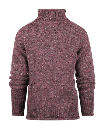 Fisherman Dames Kol Pullover | Paars