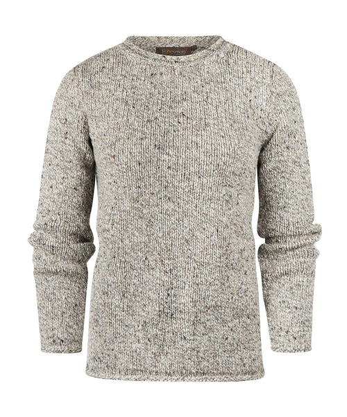 Fisherman Dames Ronde Hals Pullover | Bruin