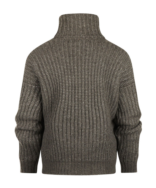 Dames Kol Pullover | Dark Khaki