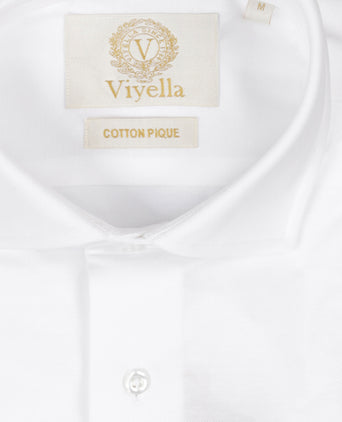 Viyella Knitted Pique Shirt | Wit