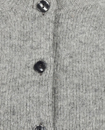 Harley of Scotland Dames Grofgebreid Knoop Vest | Grijs