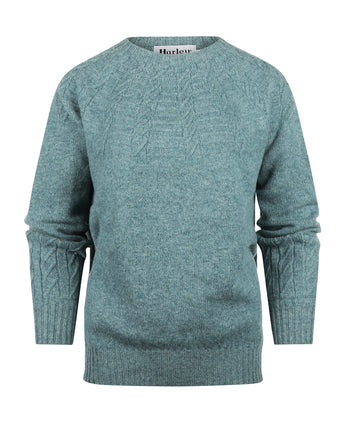 Harley of Scotland Dames Ronde Hals Pullover | Groen