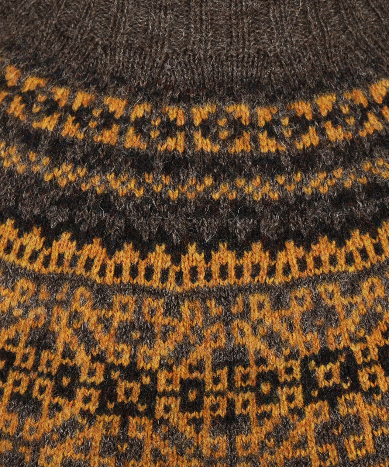 Harley of Scotland Fairisle-Pullover mit Rundhalsausschnitt | Grau