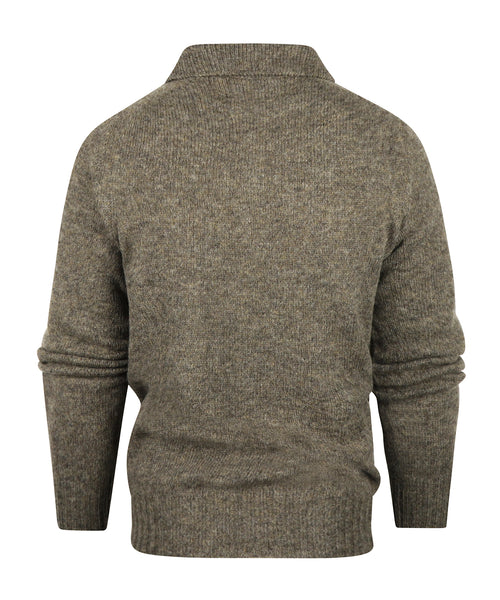 Harley of Scotland Pullover met Polokraag | Bruin