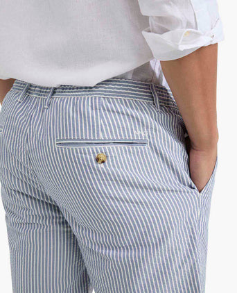 Seersucker Short | Medium Blue