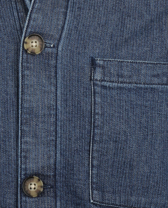 Barbour Aickmen Textured Denim Overshirt | Denim Blauw